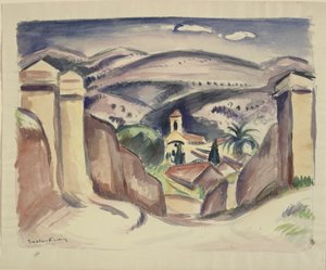 A entrada para Cassis, também chamada de Torre da Igreja de Cassis de Emile Othon Friesz