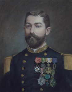 Retrato de Emile Commander Duboc (1852 - 1935), herói da conquista de Tonkin (pintura) de Emile Richard Haumont