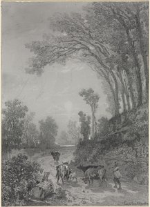 Paisagem com vacas de Émile van Marcke