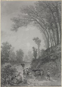 Paisagem com Vacas, segunda metade do século XIX. de Émile van Marcke
