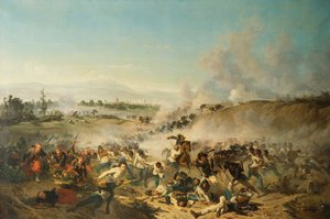 A Batalha da Palestina travada em 1859 (petróleo sobre tela) de Emilio Lapi