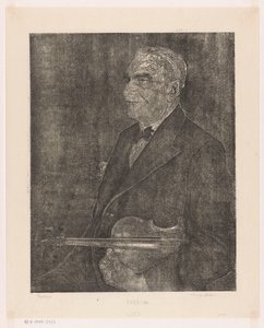 Retrato do pai do artista com violino de Emilius Wilhelmus Dehé (signed by artist)