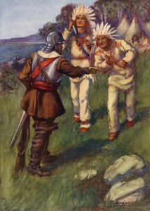 Miles Standish tratando com os índios