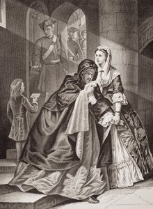 A Fuga do Senhor Nithsdale da Torre, 1716, de "Ilustrações da História Escocesa e Inglesa" Volume II (ver também 17890) de Emily Mary Osborn