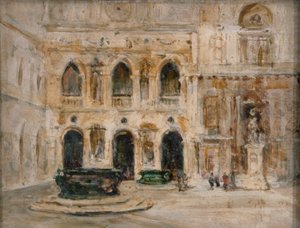 Cortile, Palácio Ducal (óleo sobre painel) de Emily Murray Paterson