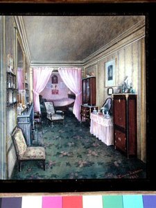 Interior do Bedchamber no Hotel Rainbeaux, Paris de Emma Roberts