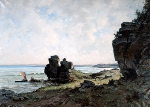 Uma bela manhã na costa da Bretanha, 1882 de Emmanuel Lansyer