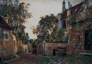 A casa do meu tio Pescherard no castelo de Loches. 1882 (óleo sobre tela) de Emmanuel Lansyer