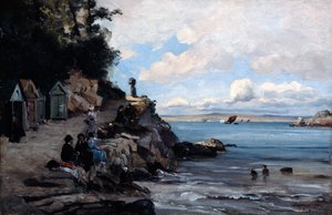 Sábado na Praia da Mulher, 1876. de Emmanuel Lansyer