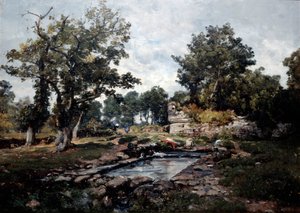 A lavanderia do Coataner pela manhã, 1883 de Emmanuel Lansyer
