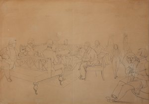 O Salão de Avdotya Petrovna Yelagina, década de 1840 de Emmanuil Alexandrovich Dmitriev Mamonov