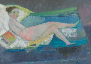 O Jovem Modelo (óleo sobre tela) de Endre Roder
