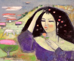 Tomoko Dreaming em inglês III (óleo sobre tela) de Endre Roder