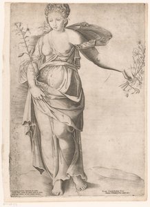 Flora de Proserpina Espelho da Magnificência Romana (título da série) de Enea Vico (attributed to)
