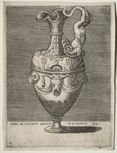 Jarro ornamentado com golfinhos de Enea Vico