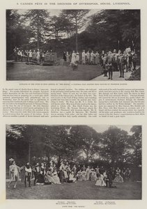 Uma festa de jardim nos terrenos da Otterspool House, Liverpool