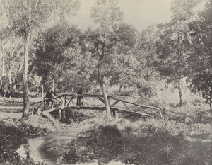 Uma ponte rústica, reserva de água de Ballarat de English Photographer