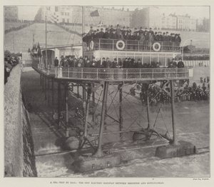 Um passeio marítimo de trem, a nova ferrovia elétrica entre Brighton e Rottingdean de English Photographer
