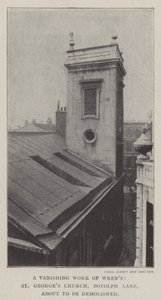 A Vanishing Work of Wrens, Igreja St Georges, Botolph Lane, prestes a ser demolida de English Photographer