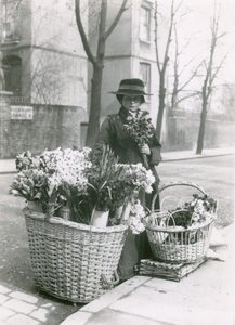 Um vendedor de flores de mulher de English Photographer