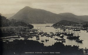 Frota de Pesca de Aberdeen, Hong Kong, de um álbum de fotografias relacionadas ao serviço de Pte H. Chick, 1940 de English Photographer