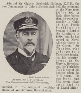 Almirante Sir CF Hotham, novo comandante em chefe em Portsmouth de English Photographer