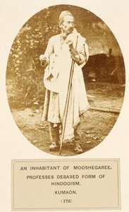 Um habitante de Mooshegaree, professa a forma degradada do hinduísmo, Kumaon, de The People of India, de J. Forbes Watson, publicado em 1868 (albumen print) de English Photographer