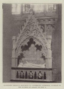 Monumento do Arcebispo Bensons na Catedral de Canterbury, revelado pela Duquesa de Albany em 8 de julho de English Photographer