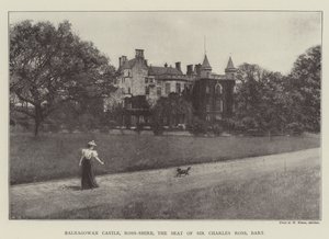 Castelo de Balnagowan, Ross-Shire, a sede de Sir Charles Ross, Baronet de English Photographer