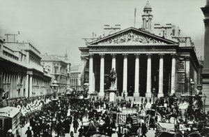 Banco da Inglaterra, Threadneedle Street, cidade de Londres, 1890 de English Photographer