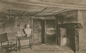 Birthroom, casa de Shakespeare, Stratford em cima de Avon. Postal enviado em 1913. de English Photographer