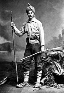 Caçador britânico na Índia, c.1870s de English Photographer