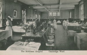 Divisão de Cambridge, The Middlesex Hospital, Londres. Postal enviado em 16 de agosto de 1913. de English Photographer