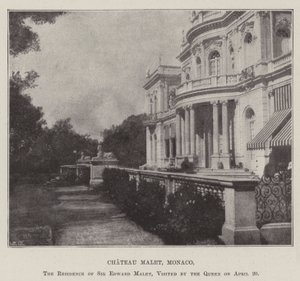 Chateau Malet, Mônaco, a residência de Sir Edward Malet, visitada pela Rainha em 20 de abril de English Photographer