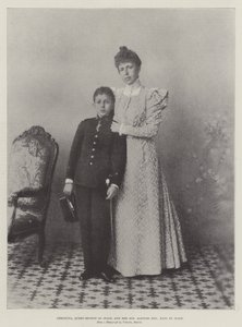 Christina, rainha regente da Espanha, e seu filho, Alfonso XIII, rei da Espanha