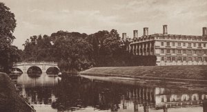 Clare College and Bridge, Cambridge (foto a p/b) de English Photographer