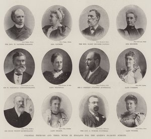 Premiers coloniais e suas esposas em Inglaterra para o Jubileu de diamante das rainhas de English Photographer