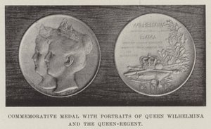 Medalha Comemorativa com Retratos da Rainha Wilhelmina e da Rainha-Regente de English Photographer