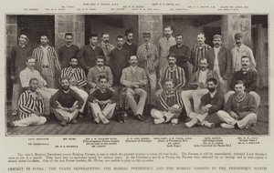 Críquete na Índia, as equipes que representam a presidência de Bombaim e o Bombay Parsees no jogo da presidência de English Photographer