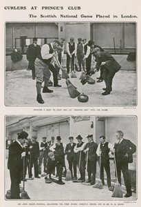Curlers no Princes Club, o jogo nacional escocês em Londres de English Photographer