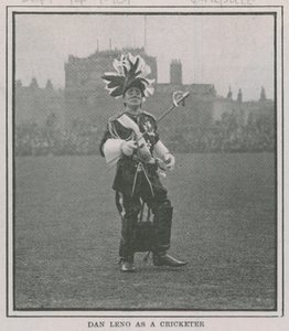 Dan Leno como jogador de críquete de English Photographer