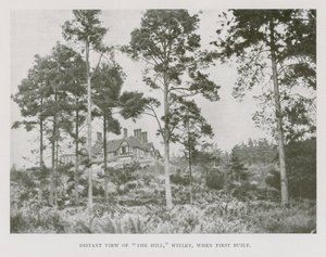 Vista distante de The Hill, Witley, Surrey, quando construído pela primeira vez (foto a p/b) de English Photographer