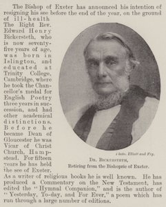 Dr. Bickersteth, retirando-se do Bispado de Exeter de English Photographer