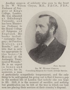 Dr W Watson Cheyne, Cirurgião Consultor do Serviço Sul-Africano de English Photographer