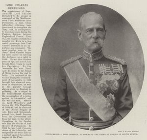 Marechal de campo Lord Roberts, para comandar as forças imperiais na África do Sul de English Photographer