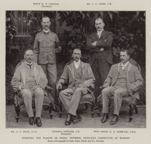Lutando contra a peste na Índia, o general Gatacres Committee at Bombay de English Photographer