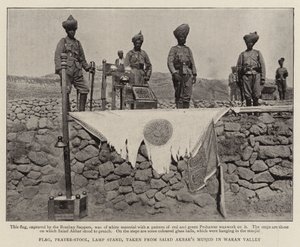 Bandeira, fezes de oração; Suporte da lâmpada; tirada de Saiad Akbars Musjid em Waran Valley de English Photographer