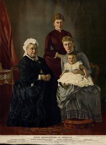 Quatro gerações de realeza (Rainha Vitória, Princesa Beatriz, Princesa Victoria Alberta e Princesa Alice)