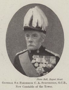 General Sir Frederick CA Stephenson, GCB, novo condestável da torre de English Photographer
