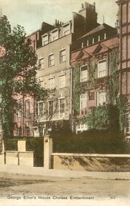 Casa de George Elliot, Cheyne Walk, Chelsea Embankment, Londres (fotografia a cores) de English Photographer